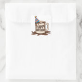 Happy Birthday Coffee Cup met feest pet Vierkante Sticker (Tas)