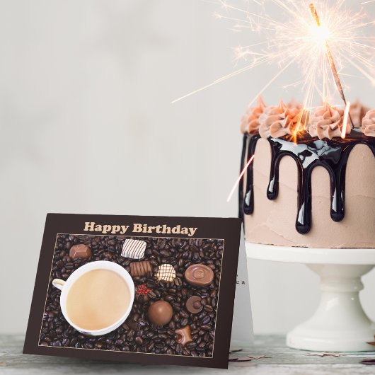 Happy Birthday Coffee en Chocolate Kaart