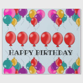 Happy Birthday Colorful Balloon Cadeaupapier (Vlak)