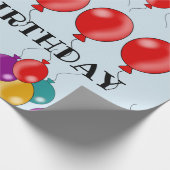 Happy Birthday Colorful Balloon Cadeaupapier (Hoek)