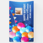 Happy Birthday Colorful Balloons Aangepaste foto t Spandoek (Verticaal)
