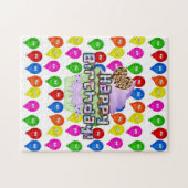 Happy Birthday Colorful Balloons Cupcake Legpuzzel (Horizontaal)