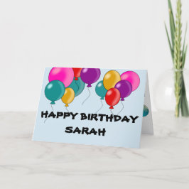 Happy Birthday Colorful Balloons Personal Wish Feestdagen Kaart