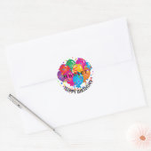 Happy Birthday Colorful Balloons Ronde Sticker (Envelop)