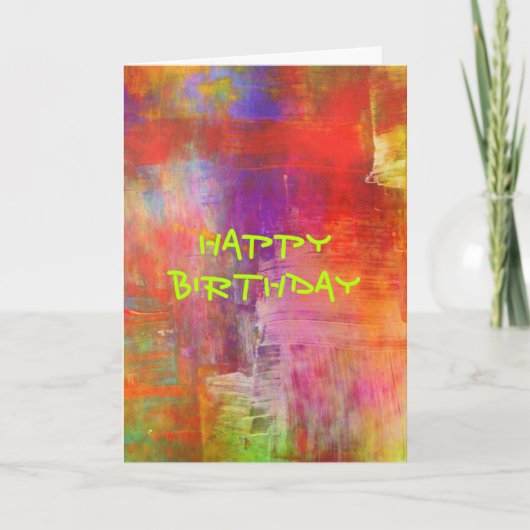 Happy Birthday - Colorful Bold Abstract Painting Kaart (Voorkant)