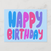HAPPY BIRTHDAY Colorful Bubble Letters CUSTOM Bday Briefkaart (Voorkant)