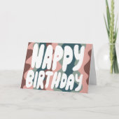 HAPPY BIRTHDAY Colorful Bubble Letters CUSTOM Bday Kaart (Voorkant)