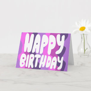 HAPPY BIRTHDAY Colorful Bubble Letters CUSTOM Bday Kaart