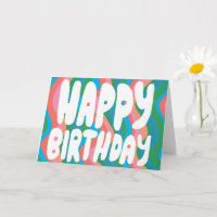 HAPPY BIRTHDAY Colorful Bubble Letters CUSTOM Bday