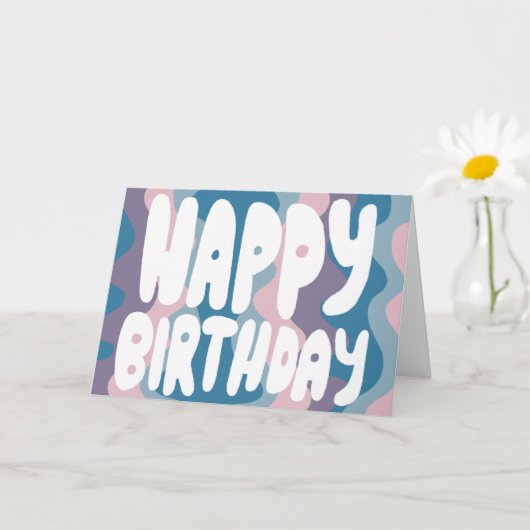 HAPPY BIRTHDAY Colorful Bubble Letters CUSTOM Bday Kaart (Kleine Plant)