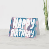 HAPPY BIRTHDAY Colorful Bubble Letters CUSTOM Bday Kaart (Voorkant)