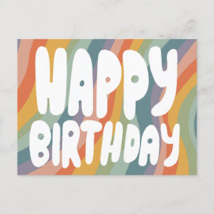 HAPPY BIRTHDAY Colorful Bubble Letters CUSTOM Briefkaart