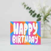 HAPPY BIRTHDAY Colorful Bubble Letters CUSTOM Briefkaart (Staand voorkant)