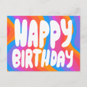 HAPPY BIRTHDAY Colorful Bubble Letters CUSTOM Briefkaart (Voorkant)