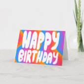 HAPPY BIRTHDAY Colorful Bubble Letters CUSTOM Kaart (Voorkant)