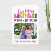 Happy Birthday Colorful Candles Cute Photo Kaart (Voorkant)