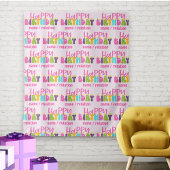 Happy Birthday Colorful Candles Personalized Wandkleed