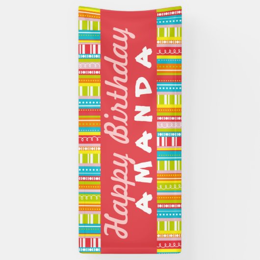 Happy Birthday Colorful Celebration Banner (Verticaal)