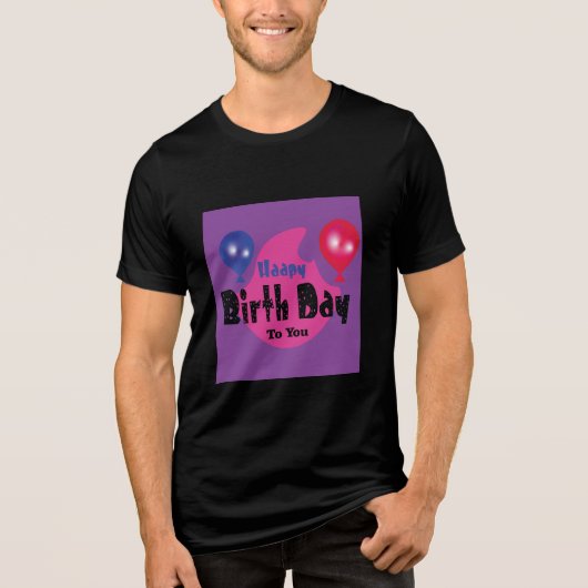 Happy Birthday – Colorful Celebration Party Design Tri-Blend Shirt (Voorkant)