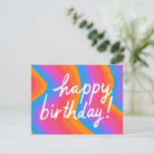 HAPPY BIRTHDAY Colorful Cool & Fun Stripes Briefkaart (Staand voorkant)