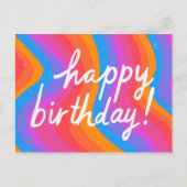 HAPPY BIRTHDAY Colorful Cool & Fun Stripes Briefkaart (Voorkant)