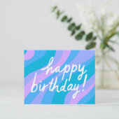 HAPPY BIRTHDAY Colorful Cool & Fun Stripes Briefkaart (Staand voorkant)