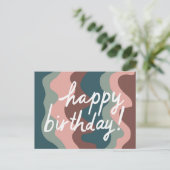 HAPPY BIRTHDAY Colorful Cool & Fun Wavy Stripes Briefkaart (Staand voorkant)