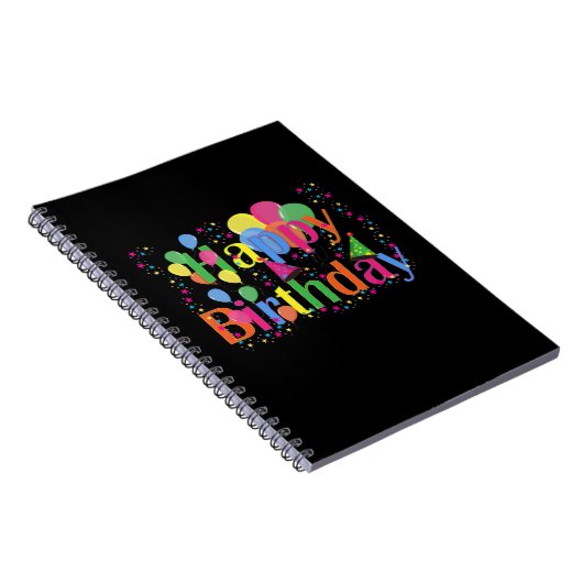 Happy Birthday, Colorful Design, Notitieboek (Rechterzijde)