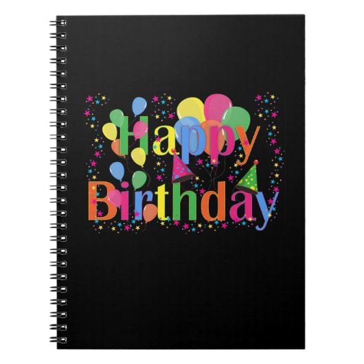 Happy Birthday, Colorful Design, Notitieboek (Voorkant)