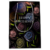 HAPPY BIRTHDAY COLORFUL flowwers Medium Cadeauzakje (Voorkant)