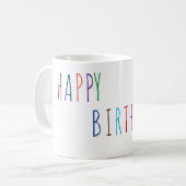 Happy Birthday Colorful Font Koffiemok (Voorkant links)