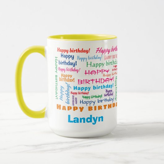 Happy Birthday Colorful Fun Bright Word Cloud Mok (Links)