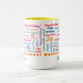 Happy Birthday Colorful Fun Bright Word Cloud Mok (Midden)