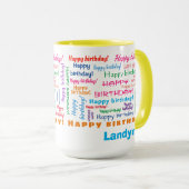 Happy Birthday Colorful Fun Bright Word Cloud Mok (Voorkant rechts)