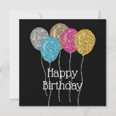 Happy Birthday Colorful Glitter Balloons (Voorkant)