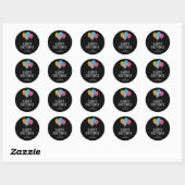 Happy Birthday Colorful Glitter Balloons Custom Ronde Sticker (Vel)