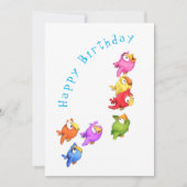Happy Birthday - Colorful Happy Flying Birds (Voorkant)