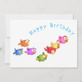 Happy Birthday - Colorful Happy Flying Birds (Achterkant)