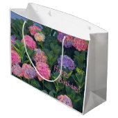 Happy Birthday Colorful Hydrangea Groot Cadeauzakje (Achterkant Gekanteld)