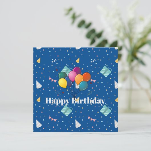 Happy Birthday colorful Kaart (Staand voorkant)