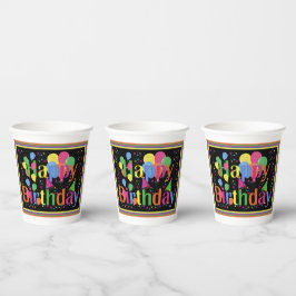 Happy Birthday Colorful Papieren Bekers