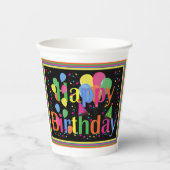 Happy Birthday Colorful Papieren Bekers (Voorkant)