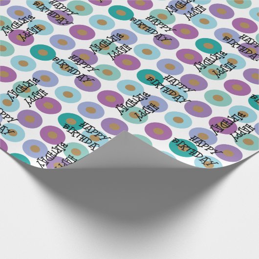 Happy Birthday Colorful Pattern Cadeaupapier (Hoek)