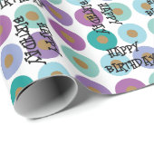 Happy Birthday Colorful Pattern Cadeaupapier (Rol Hoek)