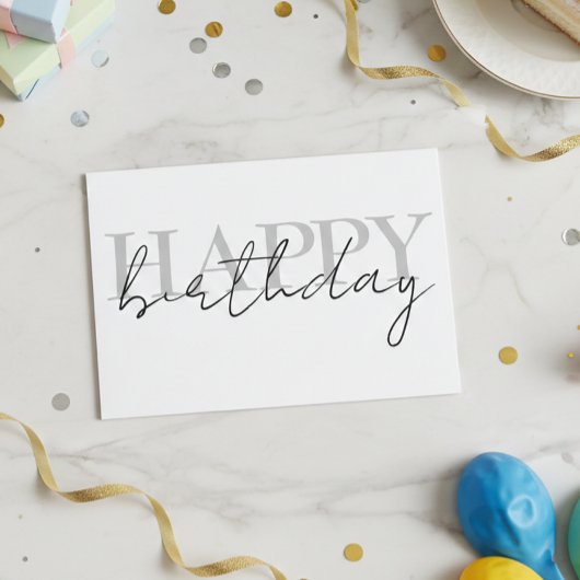 Happy Birthday Colorful Simple Kaart