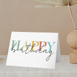 Happy Birthday Colorful Simple Kaart<br><div class="desc">Dit ontwerp kan worden gepersonaliseerd door de Edit optie van het Ontwerp te kiezen. Je kunt ook overdragen naar andere objecten. Neem contact met me op via colorflowcreations@gmail.com of gebruik de chatoptie bovenaan de pagina als u dit ontwerp op een ander product wilt plaatsen of hulp nodig hebt. Bekijk meer...</div>