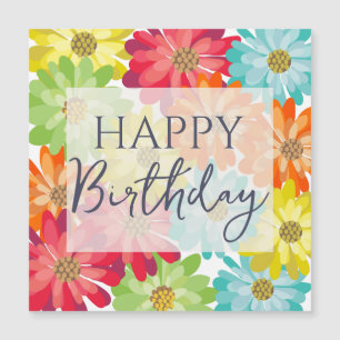 Happy Birthday Colorful Spring Flowers