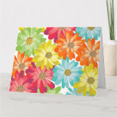 Happy Birthday Colorful Spring Flowers Kaart (Achterkant)