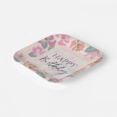 Happy Birthday Colorful Spring Flowers Papieren Bordje (Gebogen)