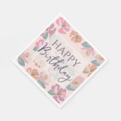 Happy Birthday Colorful Spring Flowers Servet (Hoek)
